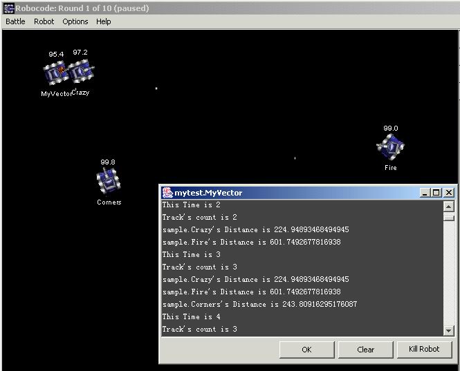 在Robocode中操作Vector实现对头列表
