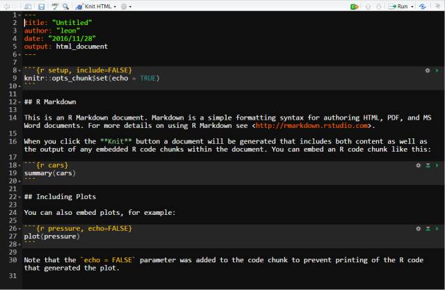 R语言knitr之rmarkdown