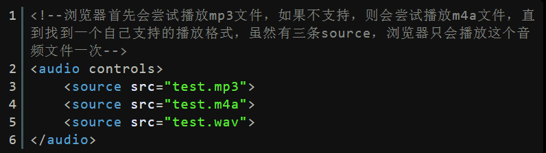 不同浏览器都可以播放这个音频文件