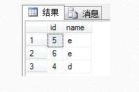 （2）selecttop(3)*fromtable1orderbynamedesc:结果如下：（只有三条）