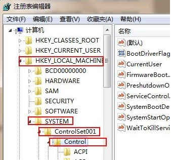 HKEY_LOCAL_MACHINE--SYSTEM--ControlSet001--Control