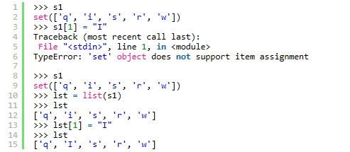 python集合的相关概念