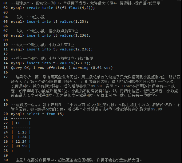 数据类型当中的浮点数_mysql_mysql教程_mysql数据库_课课家